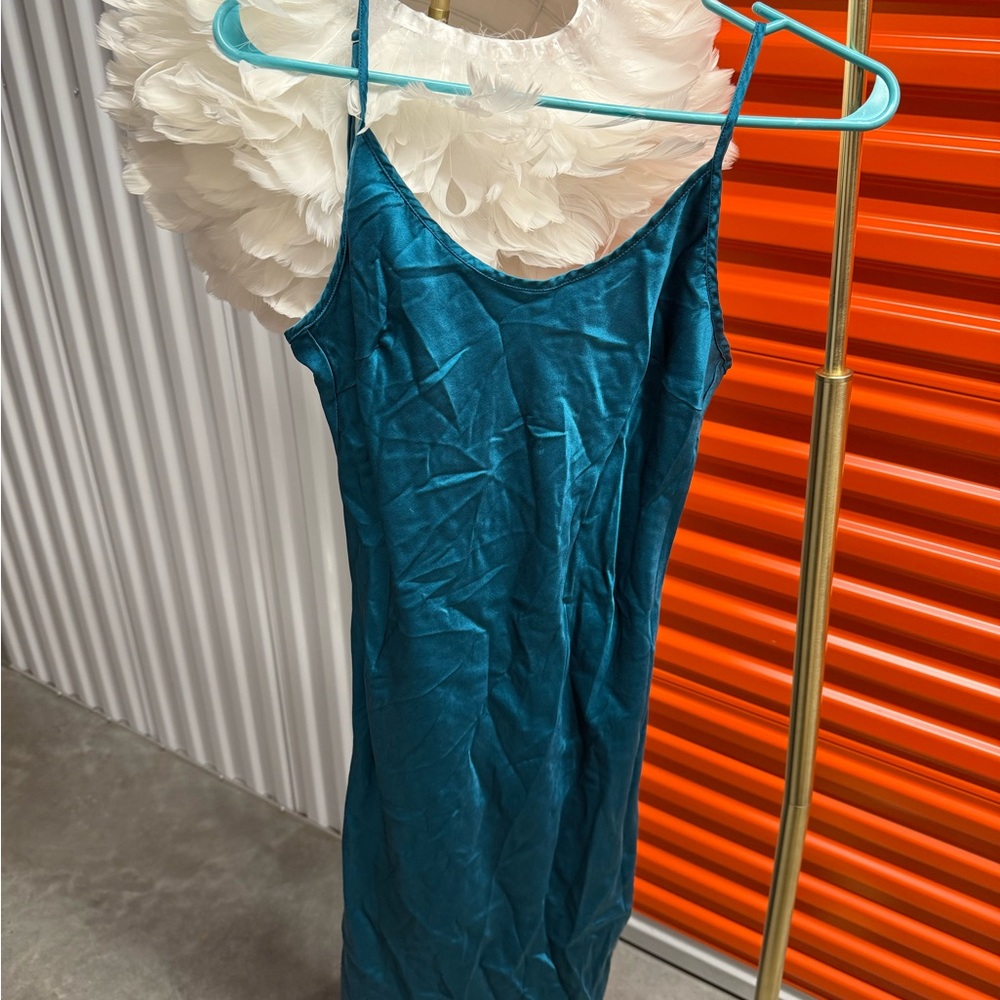Lilysilk Teal PURE gorgeous silk Slip Dress